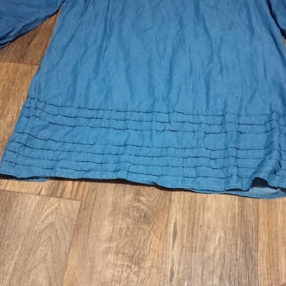 New York & Company Denim Blue Tunic Dress With Tie Front - Picture 6 of 6